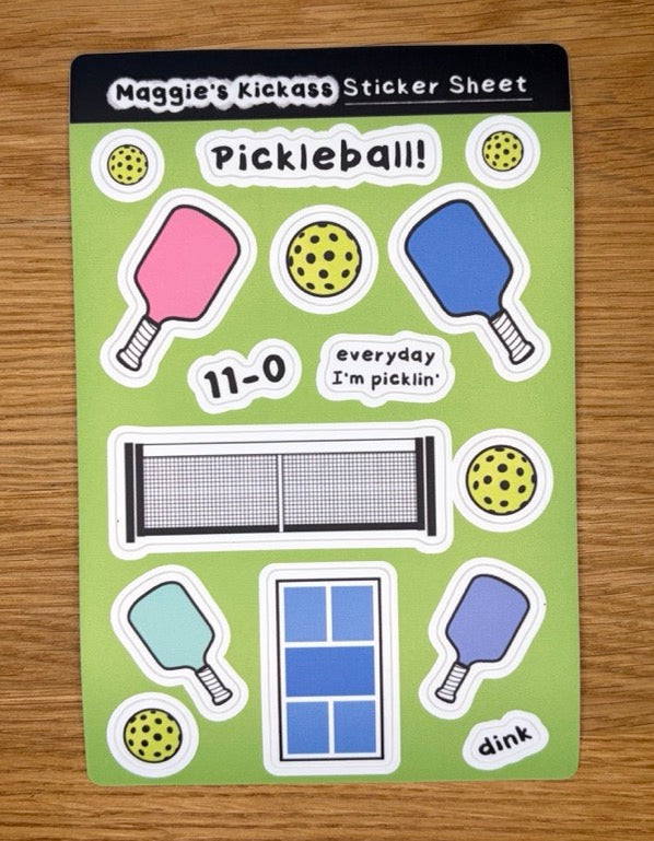 Pickleball Sticker Sheet
