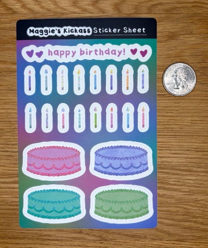 Happy Birthday Sticker Sheet