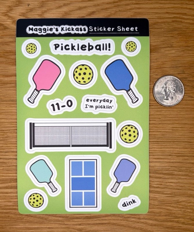 Pickleball Sticker Sheet