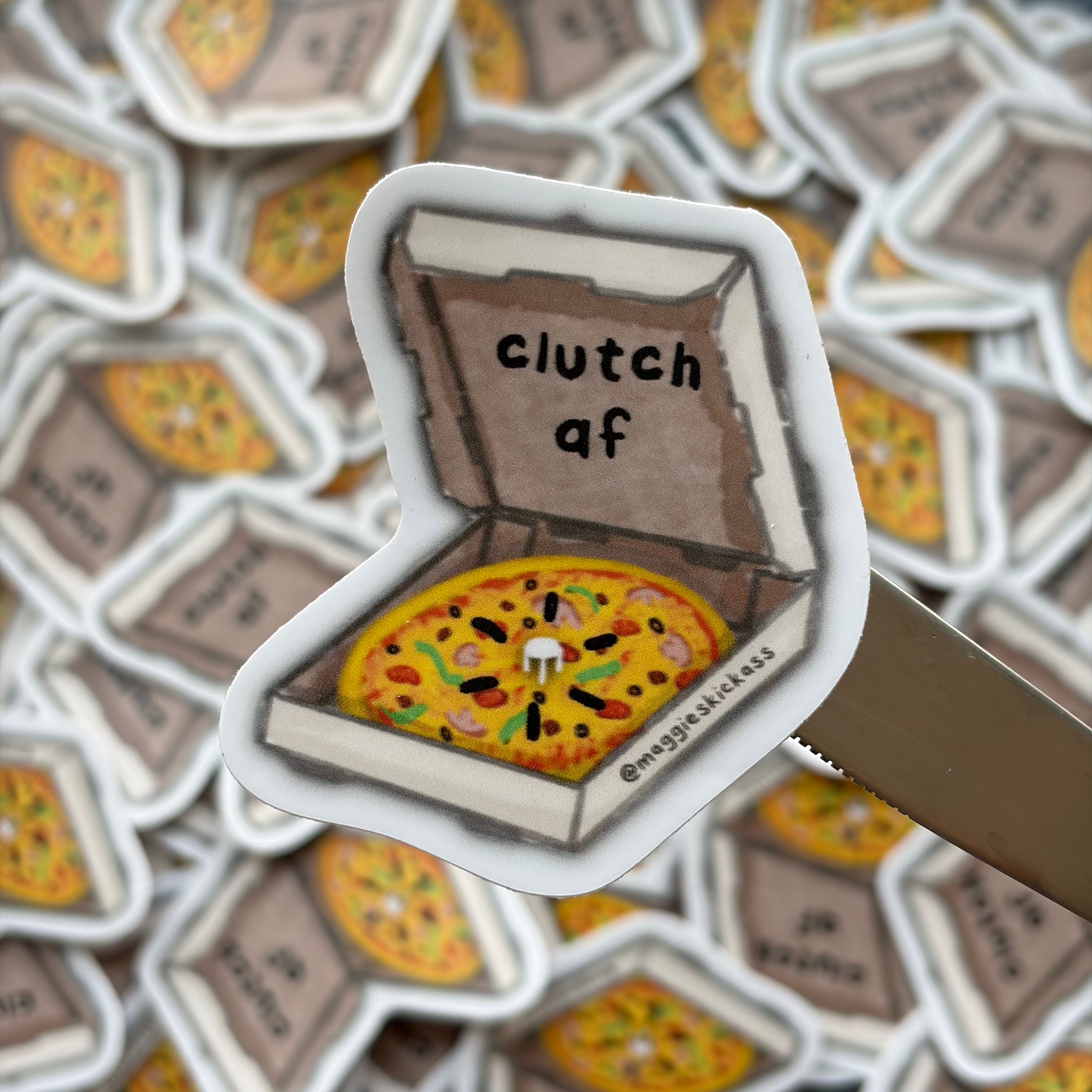 "clutch af" Pizza Sticker